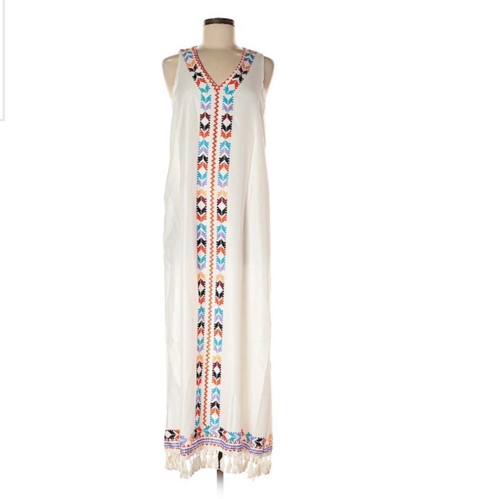White Aztec Dress